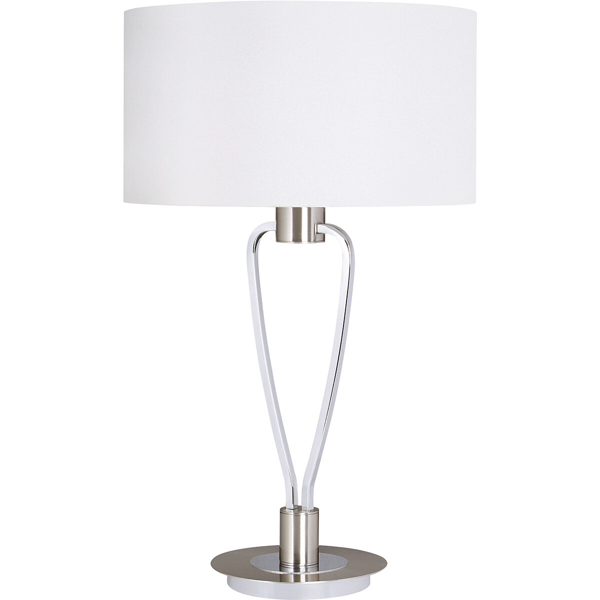 LED Tafellamp Trion Hilton - Ronde  &  Mat Nikkel