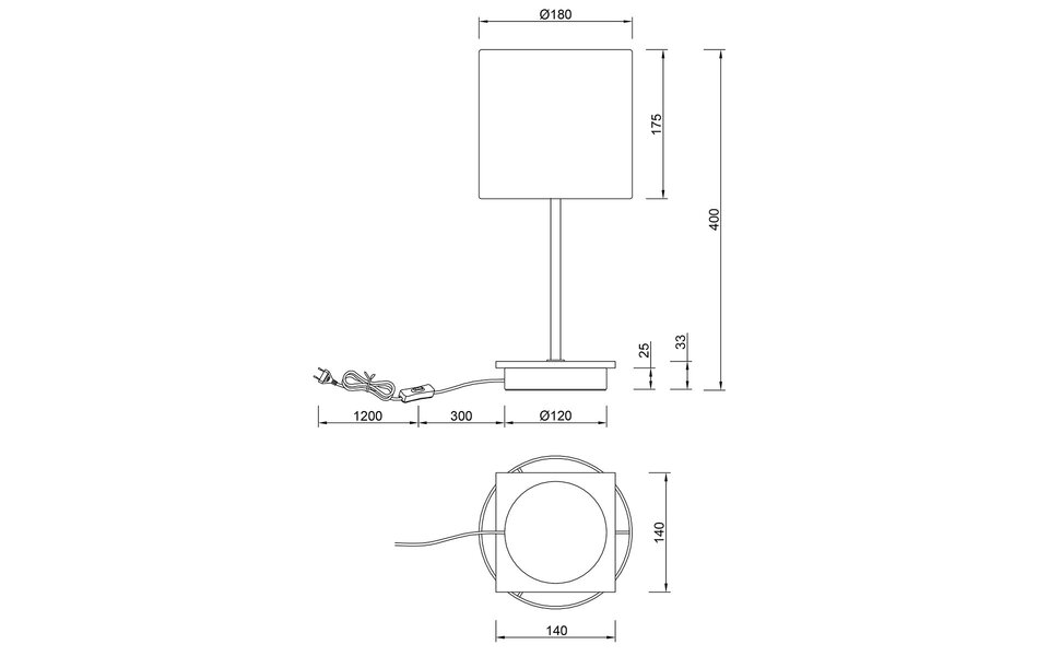 HLW LED LED Tafellamp Trion Elmo met E27 fitting - Rond antiek nikkel design