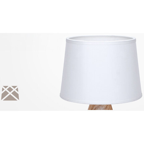 HLW LED Stijlvolle LED Tafellamp - Mat Bruin Kunststof - E14 Fitting - Stoffen Kap & Ronde