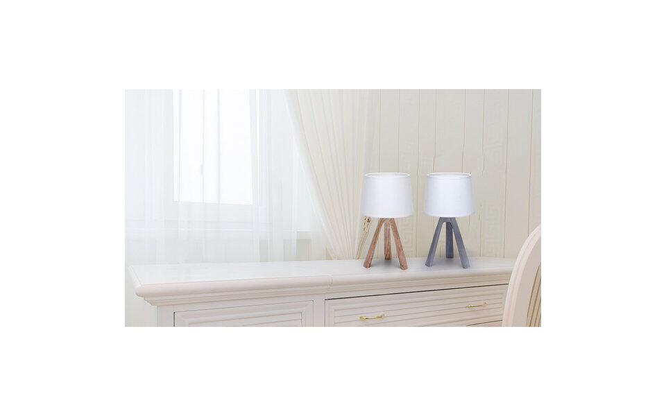 HLW LED LED Tafellamp Aigi Linmo - Mat Grijs Kunststof, Rond met Stoffen Kap, E14 HLW LED LED Tafellamp Aigi Linmo - Mat Grijs Kunststof, Rond met Stoffen Kap, E14