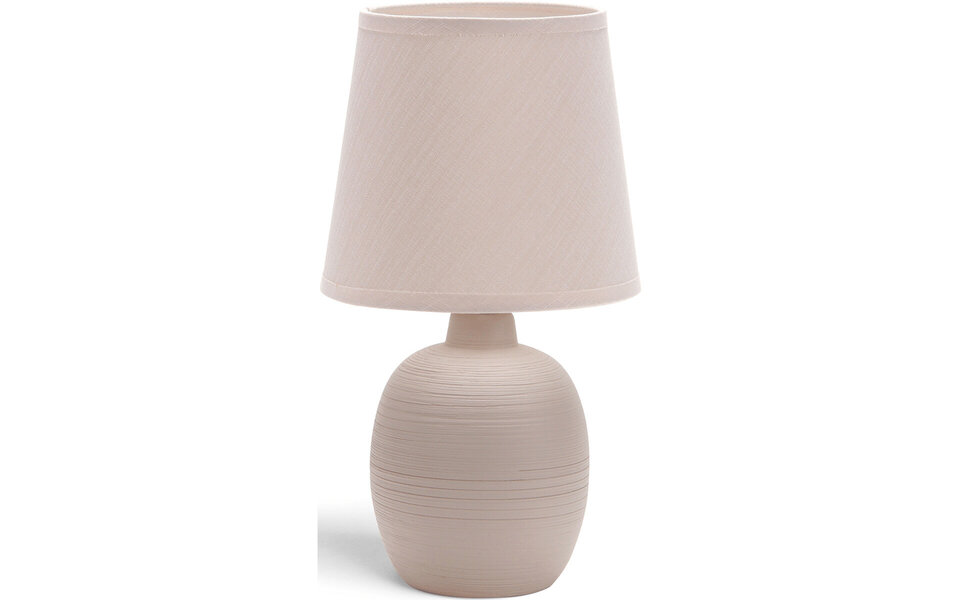 HLW LED LED Tafellamp Aigi Bomun - Ronde , Mat Bruin Keramiek, E14 Fitting