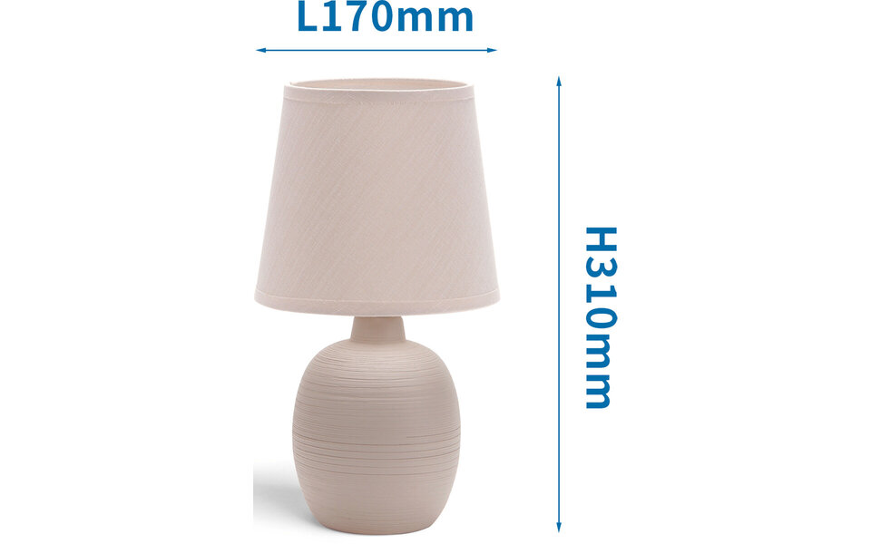 HLW LED LED Tafellamp Aigi Bomun - Ronde , Mat Bruin Keramiek, E14 Fitting