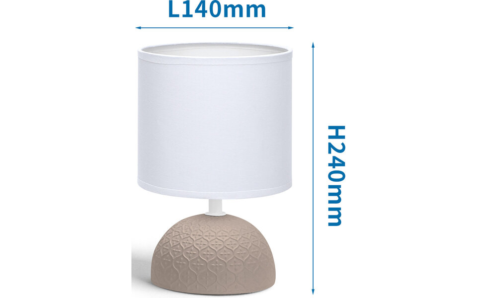 HLW LED LED Tafellamp Aigi Conton 1 - Rond Mat Bruin Keramiek met E14 Fitting
