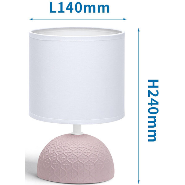 HLW LED LED Tafellamp Aigi Conton 1 - Mat Roze Keramiek - E14 Fitting - Rond Design HLW LED LED Tafellamp Aigi Conton 1 - Mat Roze Keramiek - E14 Fitting - Rond Design
