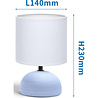 HLW LED LED Tafellamp Aigi Conton 2 - Rond Mat Blauw Keramiek - E14 Fitting, Ideaal voor LED Lamp & HLW LED LED Tafellamp Aigi Conton 2 - Rond Mat Blauw Keramiek - E14 Fitting, Ideaal voor LED Lamp &