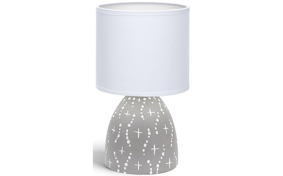 HLW LED LED Tafellamp Aigi Atar - Mat Grijs Rond Keramiek - E14 Fitting - Sfeervolle Tafelverlichting