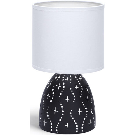 HLW LED LED Tafellamp Aigi Atar - Ronde Keramiek Mat Zwarte  E14 Fitting