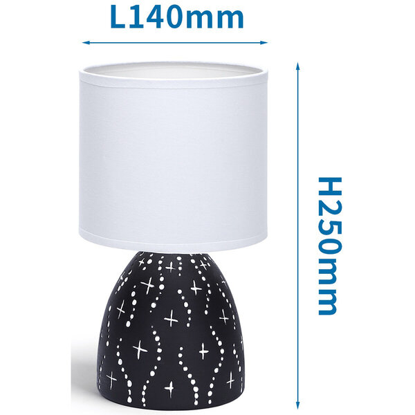 HLW LED LED Tafellamp Aigi Atar - Ronde Keramiek Mat Zwarte  E14 Fitting