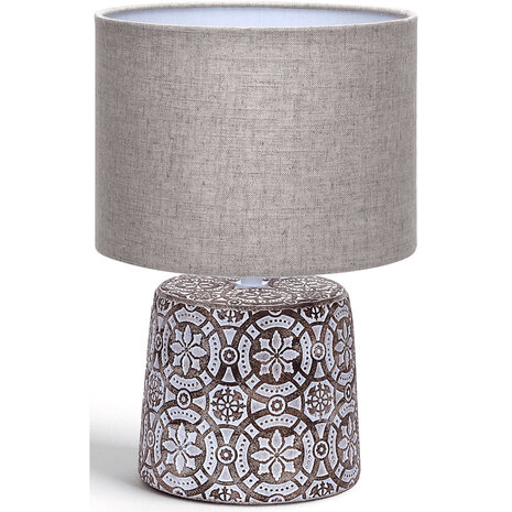 HLW LED LED Tafellamp Aigi Herdon - Ronde , Mat Bruin Keramiek, E14 Fitting HLW LED LED Tafellamp Aigi Herdon - Ronde , Mat Bruin Keramiek, E14 Fitting