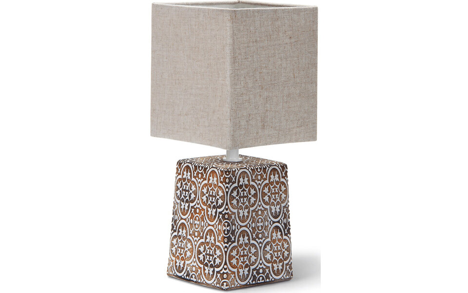 HLW LED LED Tafellamp Aigi Doni - Mat Bruine Keramiek, E14 Fitting, Vierkant Design HLW LED LED Tafellamp Aigi Doni - Mat Bruine Keramiek, E14 Fitting, Vierkant Design