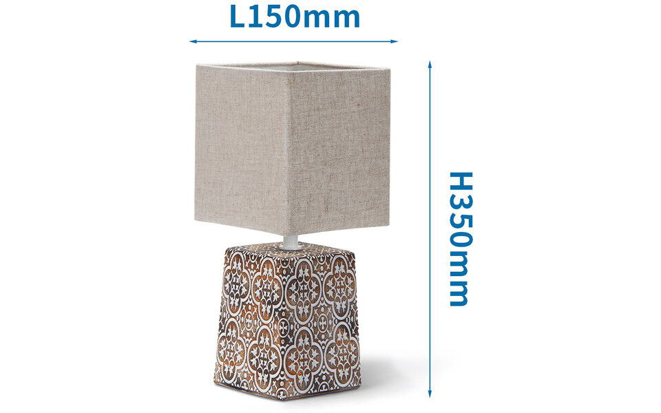 HLW LED LED Tafellamp Aigi Doni - Mat Bruine Keramiek, E14 Fitting, Vierkant Design HLW LED LED Tafellamp Aigi Doni - Mat Bruine Keramiek, E14 Fitting, Vierkant Design