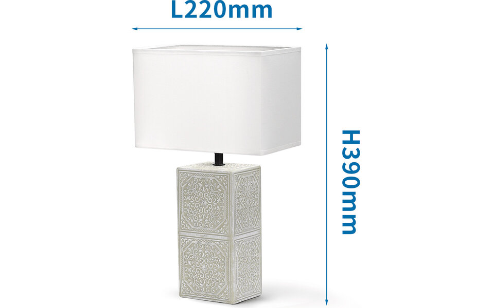 HLW LED LED Tafellamp Aigi Astron XL - Vierkant Mat Wit Keramiek, E14 Fitting