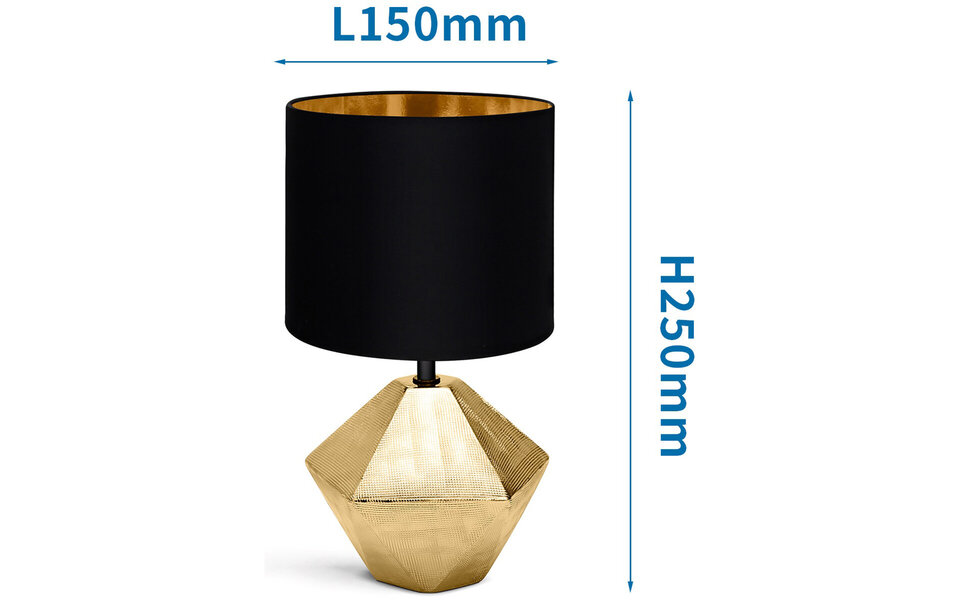 HLW LED LED Tafellamp Aigi Uynimo - Ronde , Mat Zwart/Gouden Keramiek HLW LED LED Tafellamp Aigi Uynimo - Ronde , Mat Zwart/Gouden Keramiek