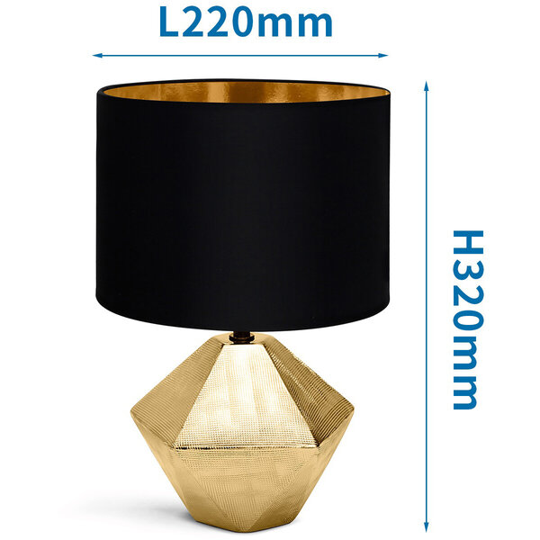 HLW LED LED Tafellamp Aigi Uynimo XL - Ronde , Mat Zwart & Goud, E14