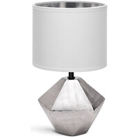 LED Tafellamp Aigi Uynimo - Mat Wit/Zilver Keramiek, E14 Fitting