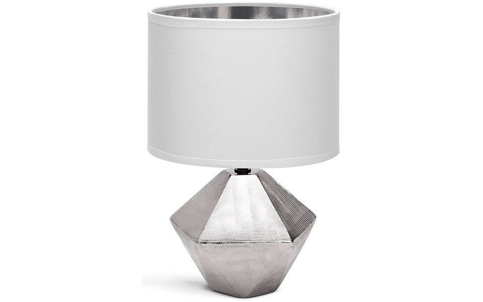 HLW LED LED Tafellamp Aigi Uynimo XL - Ronde LED lamp in mat wit/zilver keramiek