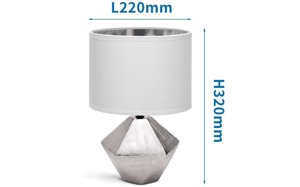 HLW LED LED Tafellamp Aigi Uynimo XL - Ronde LED lamp in mat wit/zilver keramiek