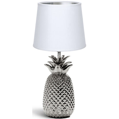 HLW LED LED Tafellamp Aigi Winkon - Mat Wit/Zilveren Keramiek, E14 Fitting