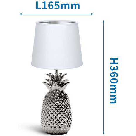 HLW LED LED Tafellamp Aigi Winkon - Mat Wit/Zilveren Keramiek, E14 Fitting