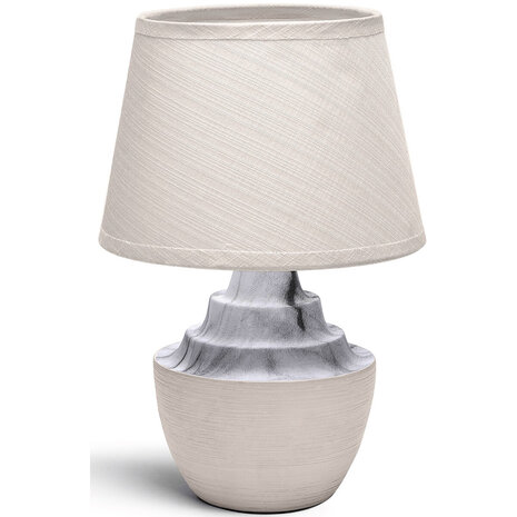 LED Tafellamp Aigi Fospa - Rond, Mat Bruin Keramiek met E14 Fitting