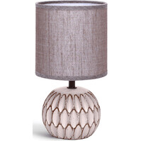 LED Tafellamp Aigi Traplon - Rond Mat Bruin Keramiek