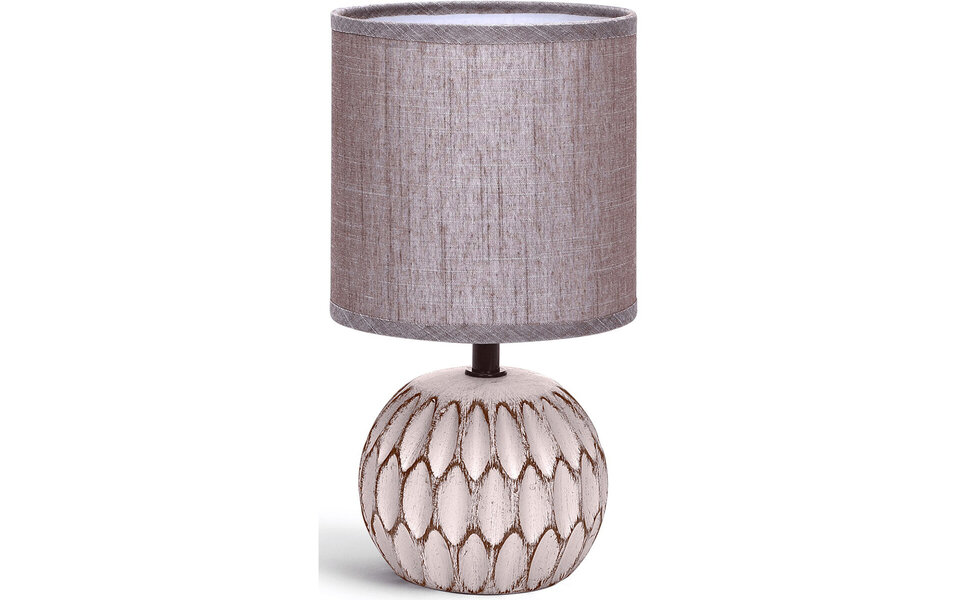 HLW LED LED Tafellamp Aigi Traplon - Rond Mat Bruin Keramiek met E14 Fitting