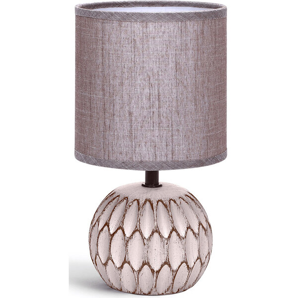 HLW LED LED Tafellamp Aigi Traplon - Rond Mat Bruin Keramiek met E14 Fitting