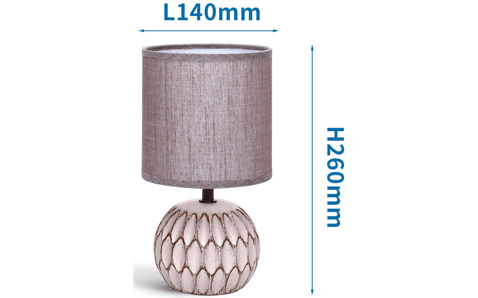 HLW LED LED Tafellamp Aigi Traplon - Rond Mat Bruin Keramiek met E14 Fitting