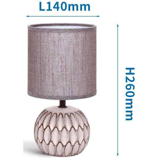 HLW LED LED Tafellamp Aigi Traplon - Rond Mat Bruin Keramiek met E14 Fitting