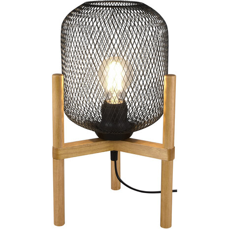 LED Tafellamp Mat Zwart met Ronde  & Zwarte