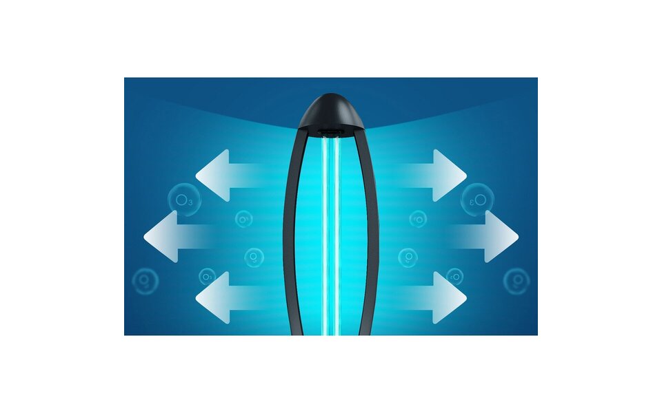 HLW LED UV-C Tafellamp - Zwarte  met 360º Straling, Timer & Afstandsbediening