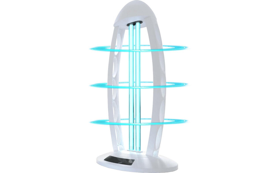 HLW LED UV-C LED Tafellamp 38W met Timer en Afstandsbediening - Witte  360º Desinfectie