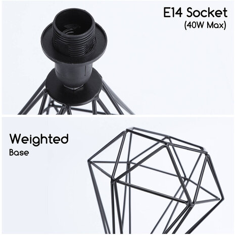 HLW LED LED Tafellamp Mat Zwart - Aluminium Rond - E14 Fitting -  & Ronde