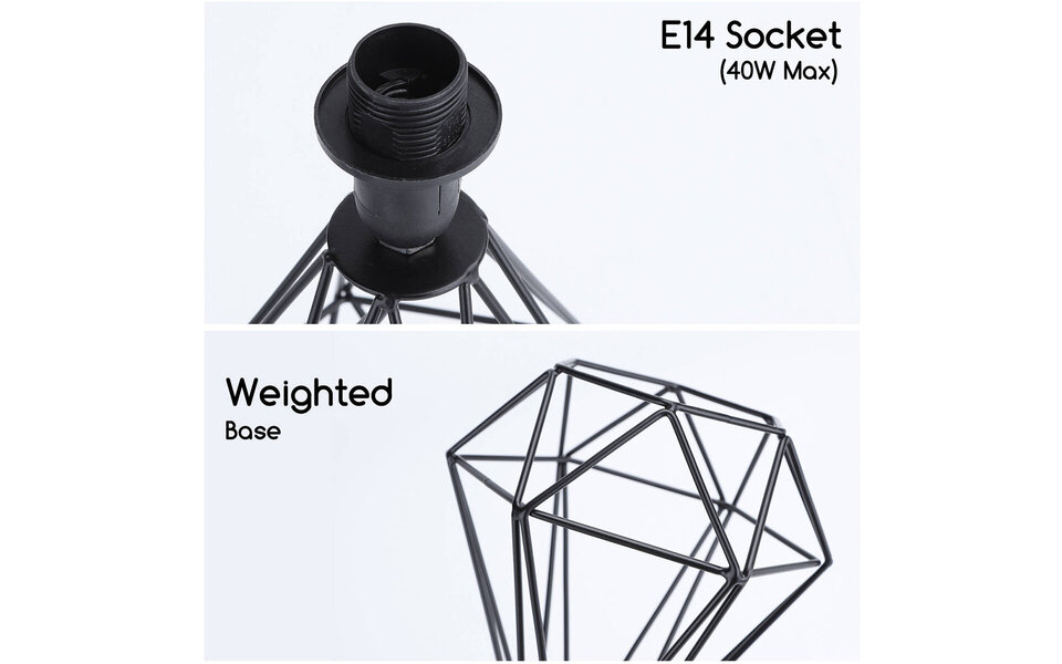 HLW LED LED Tafellamp Mat Zwart - Aluminium Rond - E14 Fitting -  & Ronde