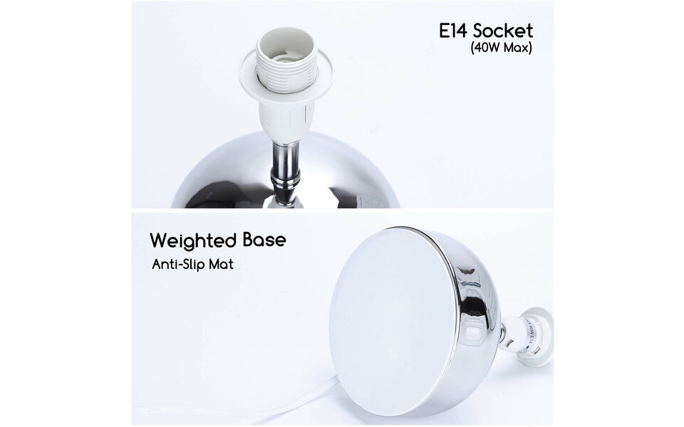 HLW LED LED Tafellamp Aigi Kali - Aluminium, Glans Chroom, Rond, E14 Fitting