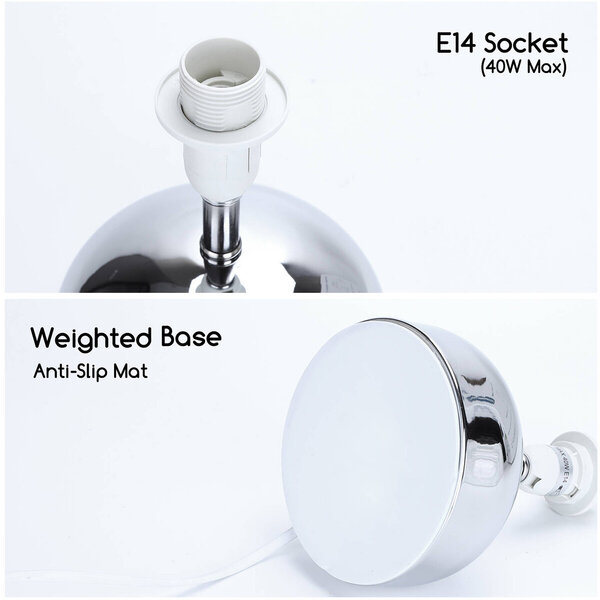 HLW LED LED Tafellamp Aigi Kali - Aluminium, Glans Chroom, Rond, E14 Fitting