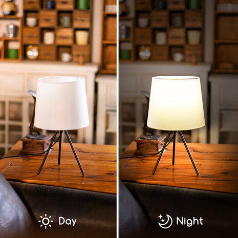 HLW LED LED Tafellamp Aigi Pinny - Mat Wit Stalen Rond Model | Met Snoerschakelaar