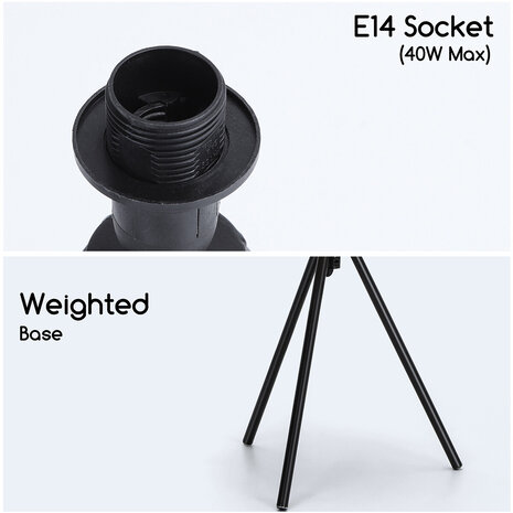 HLW LED LED Tafellamp Aigi Pinny - Mat Wit Stalen Rond Model | Met Snoerschakelaar