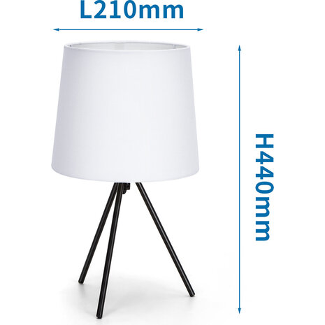 HLW LED LED Tafellamp Aigi Pinny - Mat Wit Stalen Rond Model | Met Snoerschakelaar