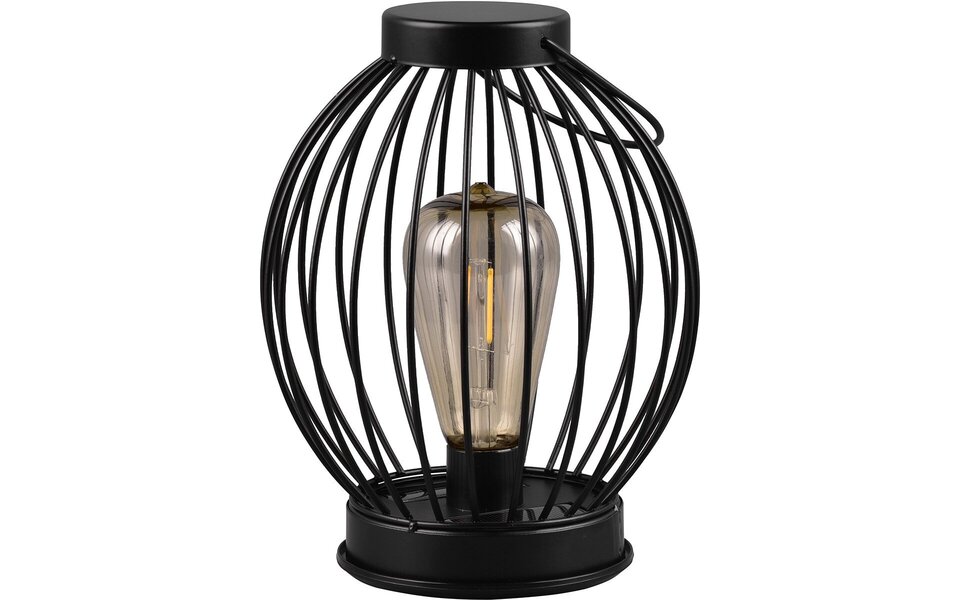 HLW LED Zwarte LED Tafellamp op Zonne-energie - Ronde , Warm Wit, Waterdicht IP44