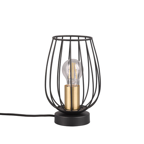 LED Tafellamp Trion Rigo - Mat Zwart Metaal, Universele E27 Fitting