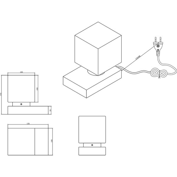 HLW LED LED Tafellamp Mat Zwart - Metalen  met E14 Fitting en Aanraakbediening