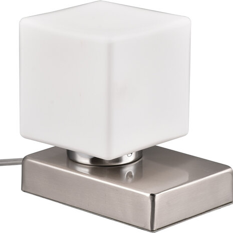 HLW LED LED Tafellamp met E14 Fitting - Mat Nikkel Metalen  & Tafellamp