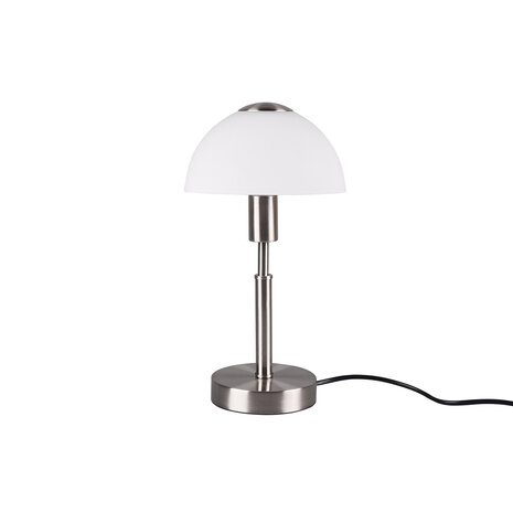LED Tafellamp Trion Dani met metalen en glazen  look, E14 fitting en witte kap