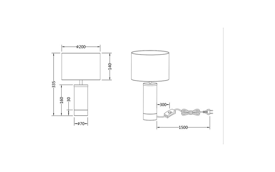 HLW LED LED Tafellamp Trion Raziye - Mat Zwart Metaal - 1 Lichtpunt - Max 25W LED
