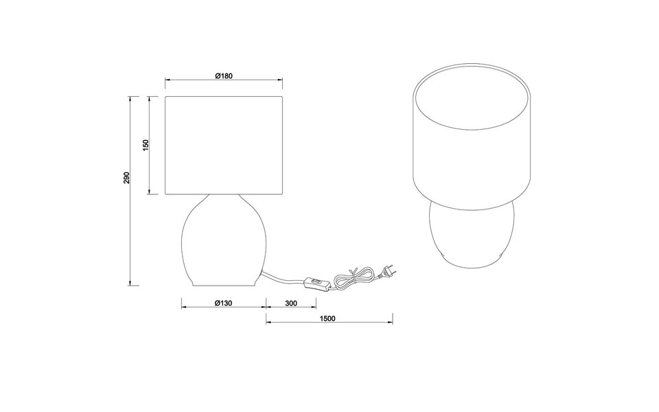 HLW LED LED Tafellamp Trion Alev - Ronde Amber Glas Tafellamp met E14 Fitting