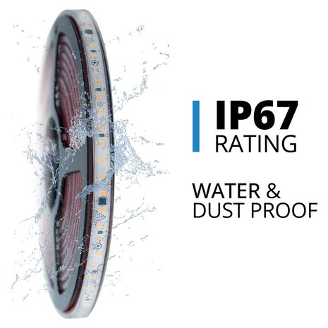 Velvalux Dimbare LED Strip 5 Meter - Warm Wit 3000K - Waterdicht IP67 Velvalux Dimbare LED Strip 5 Meter - Warm Wit 3000K - Waterdicht IP67