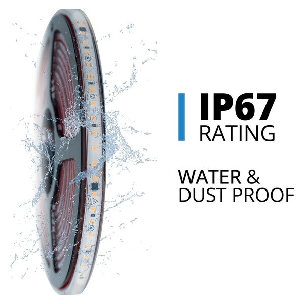 Velvalux Dimbare LED Strip 5 Meter - Warm Wit 3000K - Waterdicht IP67 Velvalux Dimbare LED Strip 5 Meter - Warm Wit 3000K - Waterdicht IP67