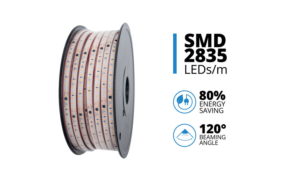 Velvalux Dimbare LED Strip 50m - Natuurlijk Wit 4000K - Waterdicht IP67