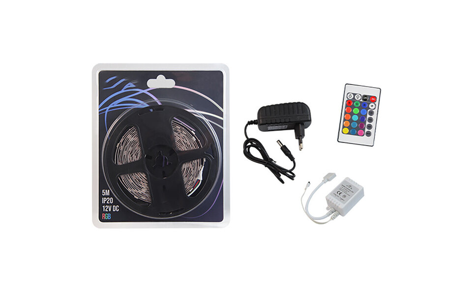 HLW LED Dimbare LED Strip Set RGB - 5 Meter, 150 LEDs, Afstandsbediening HLW LED Dimbare LED Strip Set RGB - 5 Meter, 150 LEDs, Afstandsbediening
